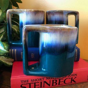 Set of Three Vintage 70's Ceramic Pottery Mugs